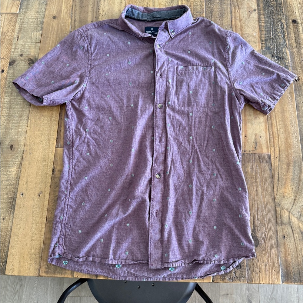 Roark Revival Men's Casual Reddish Button Down Shirt